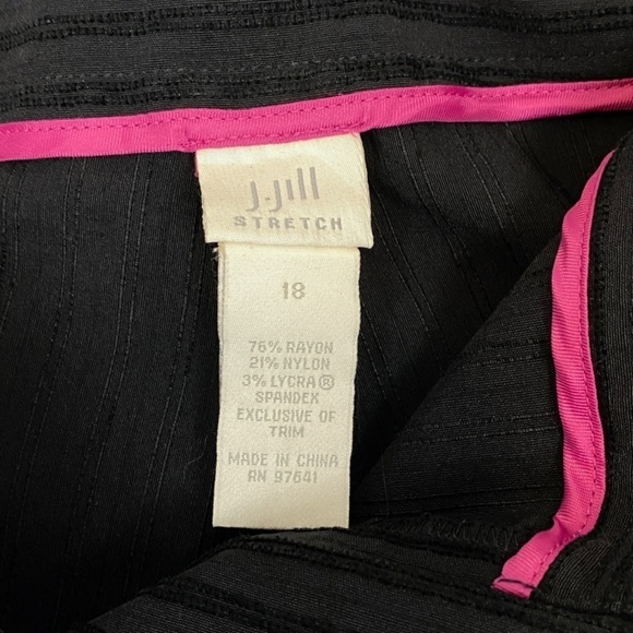 J Jill Stretch Pants Womens 18 Raised Stripe High Rise Loose Fit Straight Leg - Picture 9 of 13